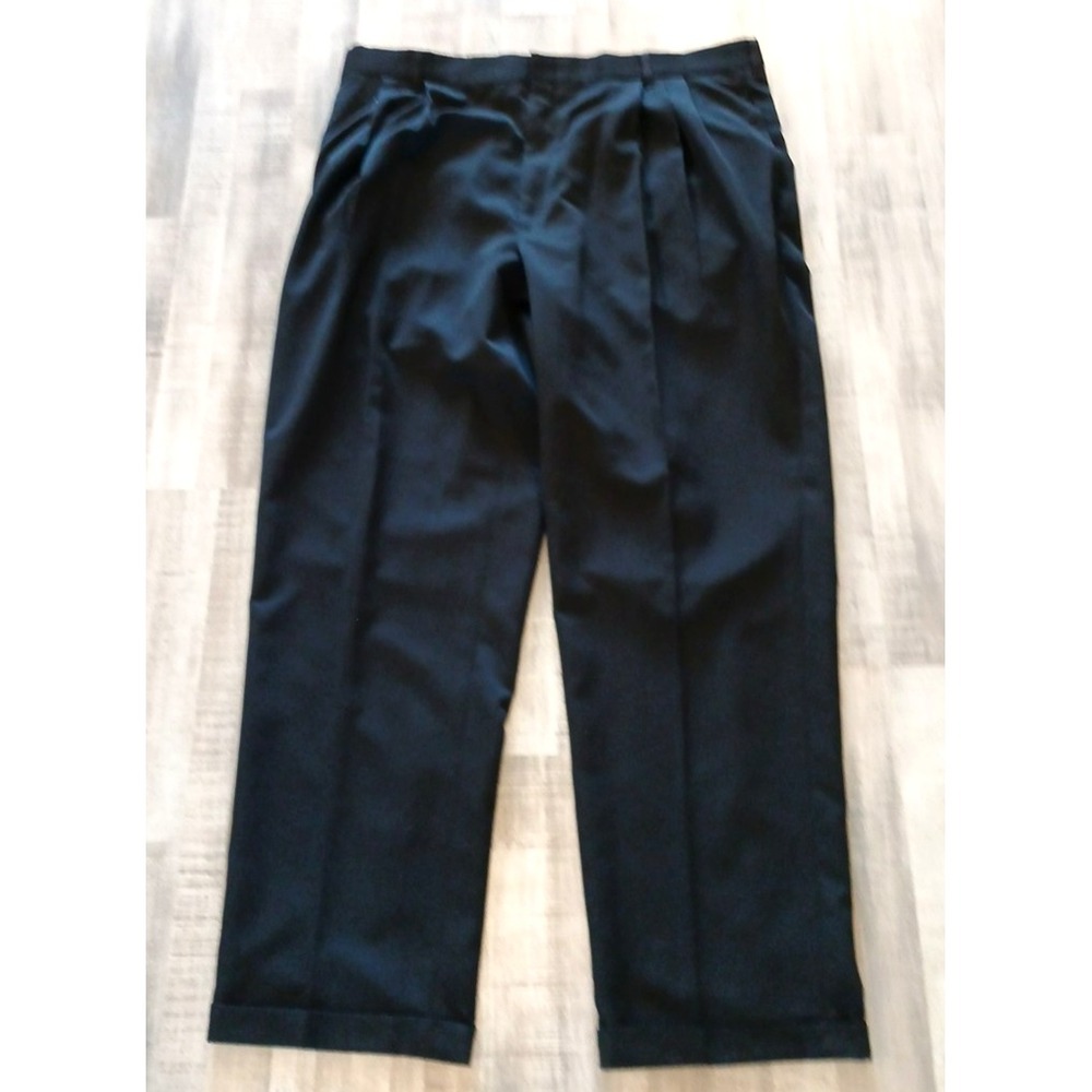 Gianfranco Ruffini Dress Pants Mens Size 40x32 Black Pleated Straight Leg